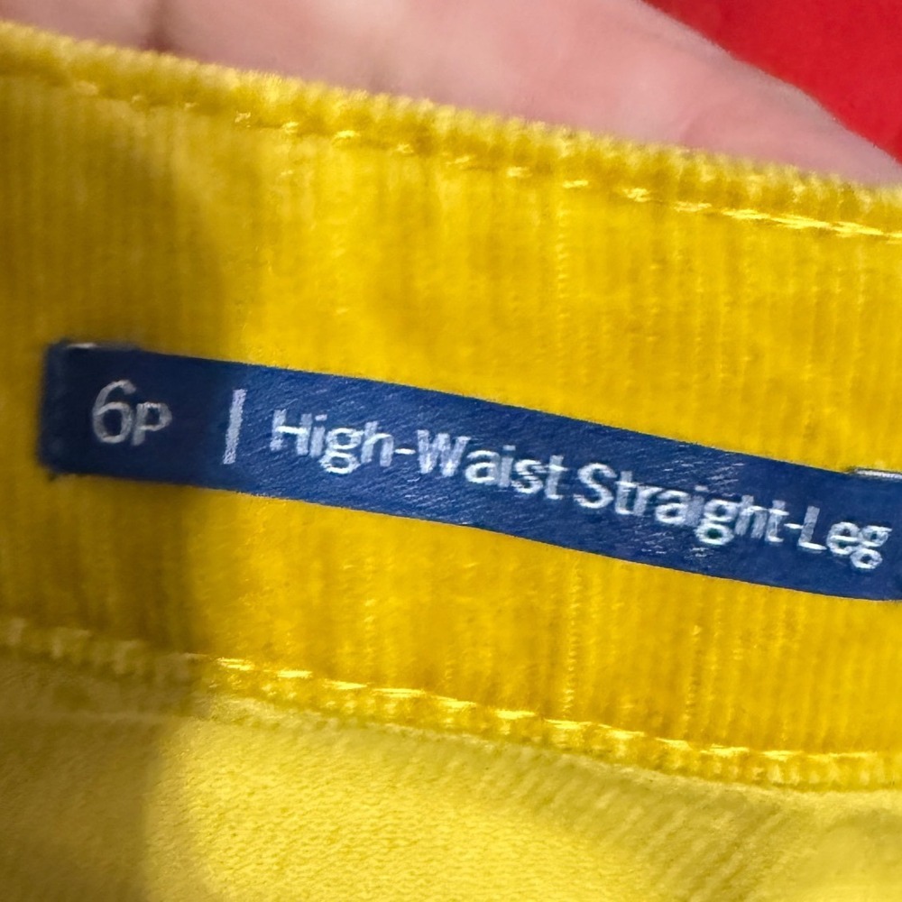 Talbots Corduroy Pants High-Waist Straight-Leg 6P Mustard YellowExcellent - Picture 4 of 6